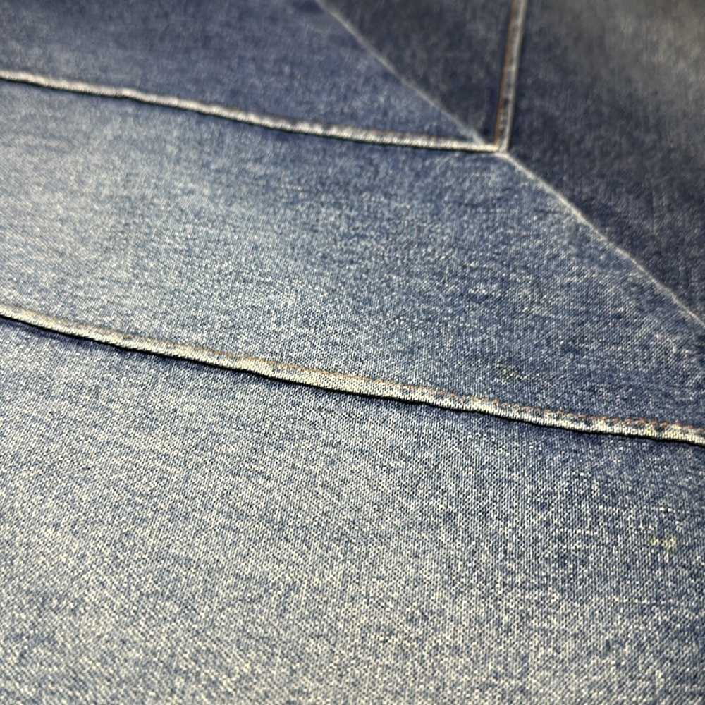 Vintage Ralph Ralph Lauren Abstract Blue Denim Jean High Rise Skirt Y2K Size 8 - Picture 6 of 14